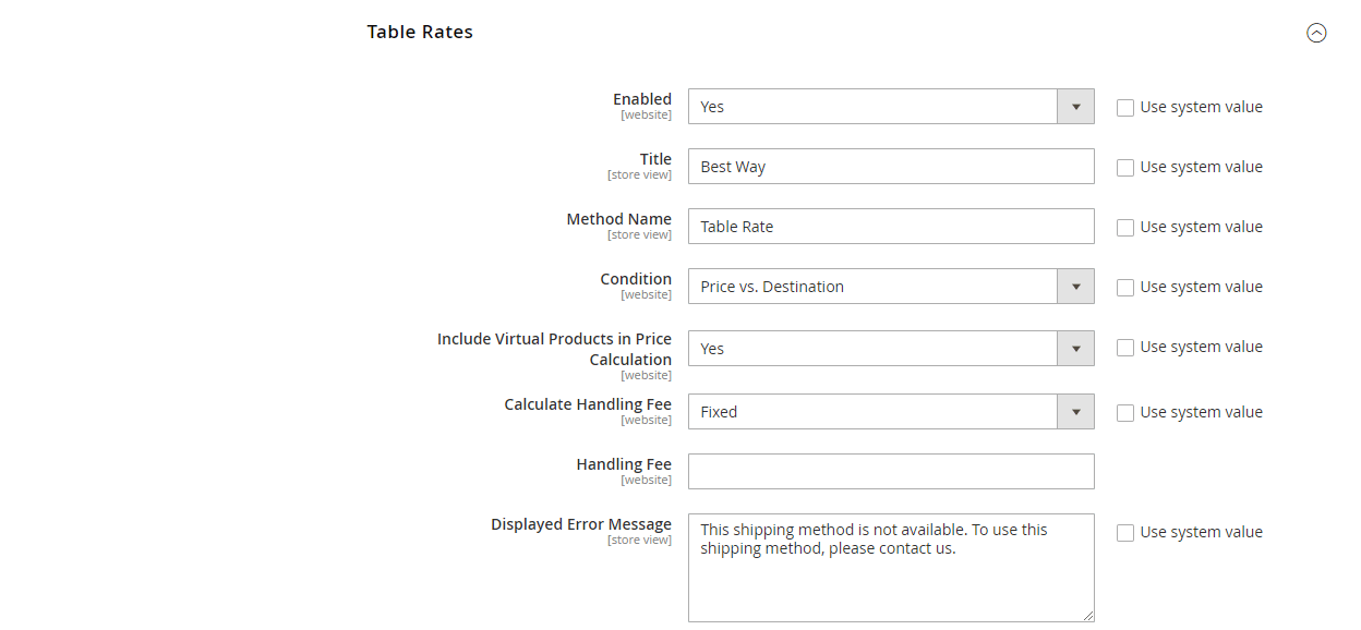 table-rate