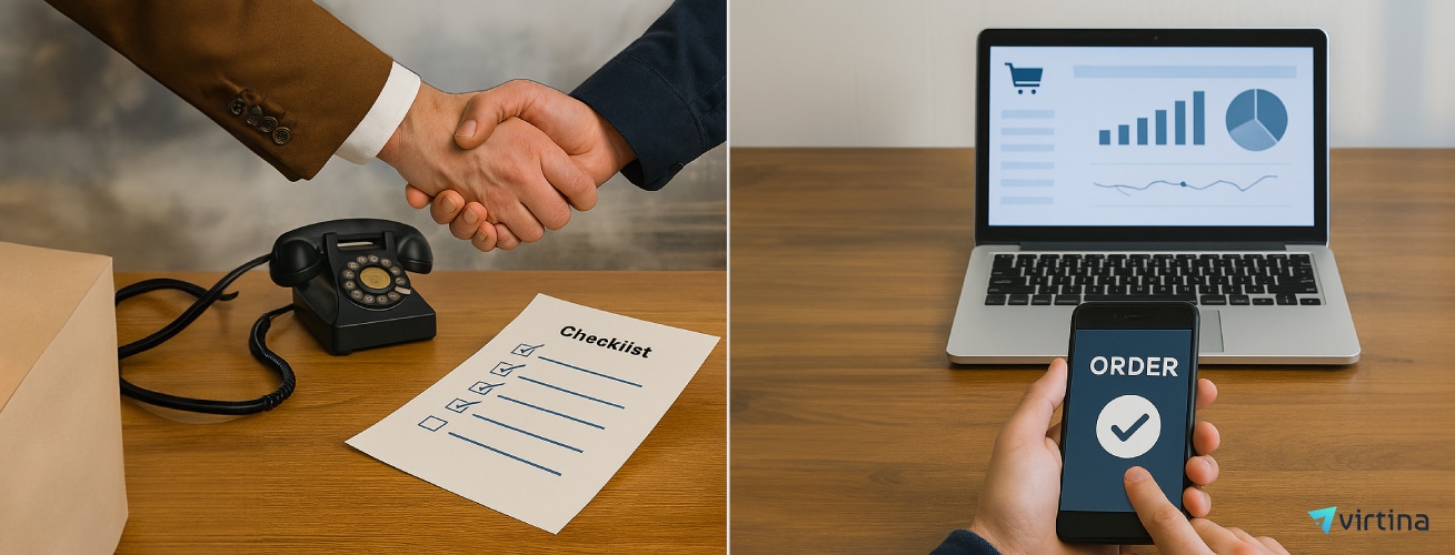 Side-by-side contrast visual